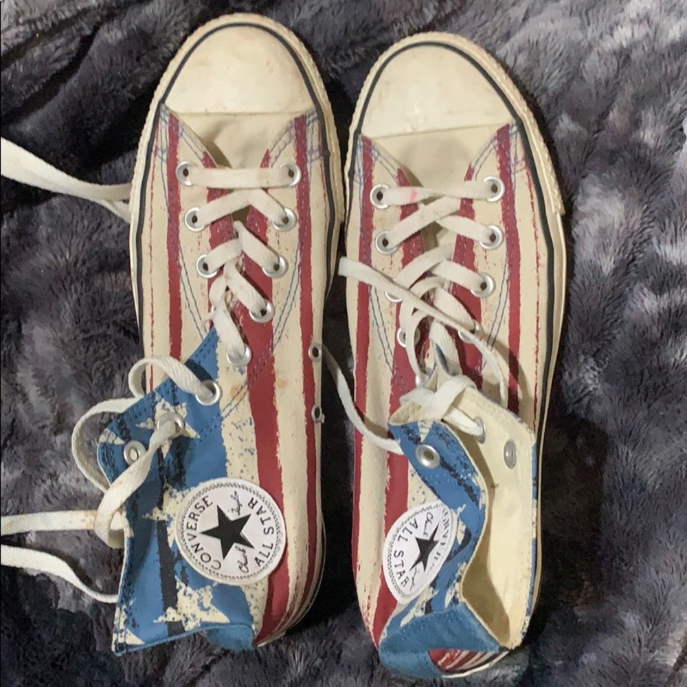 American flag high top converse